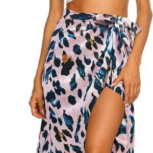 Tall Women's Clothing Leopard Skirt Tulip High Low Hem Flared Wrap Skirt